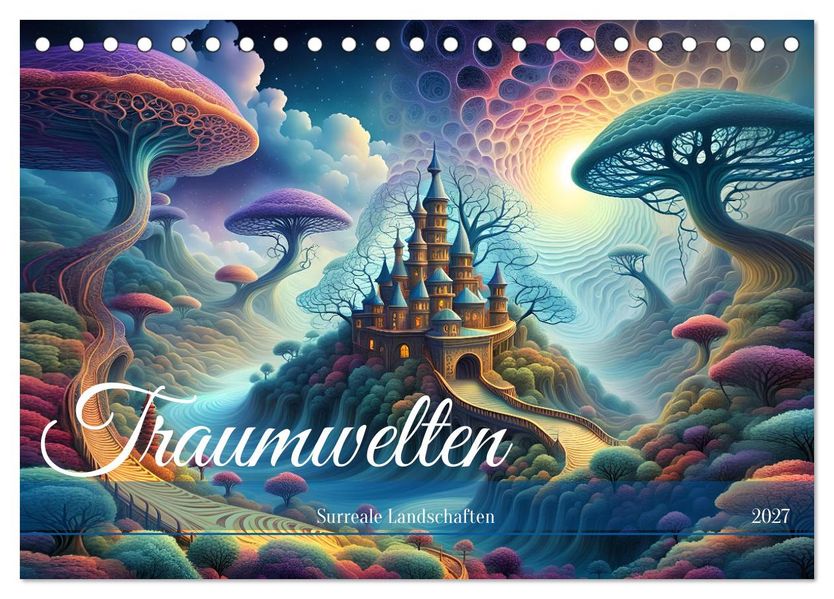 Traumwelten Surreale Landschaften (Tischkalender 2027 DIN A5 quer) CALVENDO Monatskalender