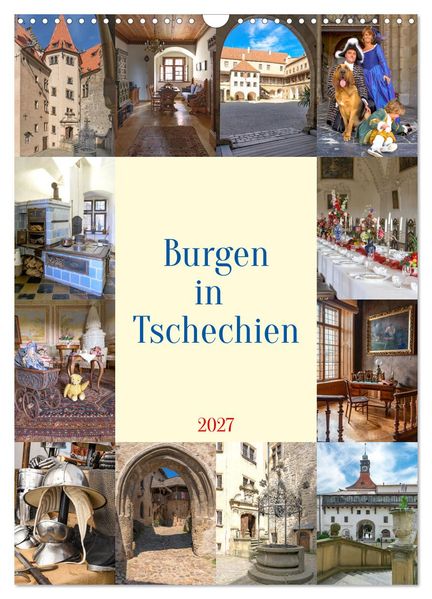 Burgen in Tschechien (Wandkalender 2027 DIN A3 hoch) CALVENDO Monatskalender
