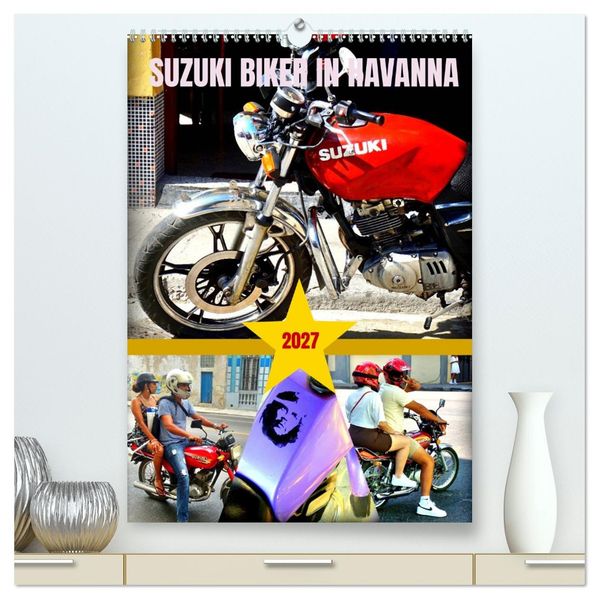 SUZUKI BIKER IN HAVANNA (hochwertiger Premium Wandkalender 2027 DIN A2 hoch) Kunstdruck in Hochglanz
