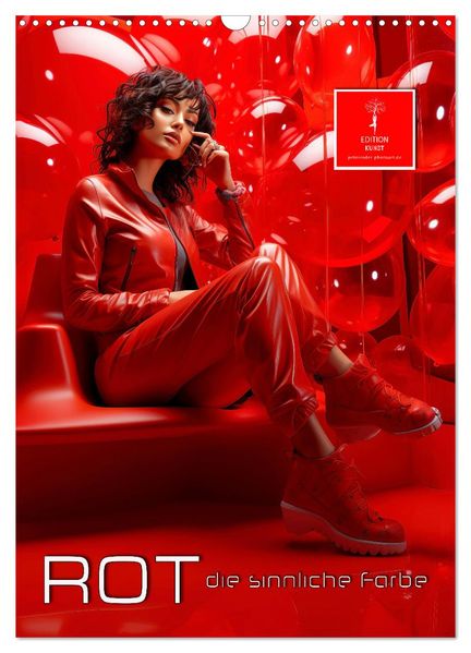 Rot die sinnliche Farbe (Wandkalender 2027 DIN A3 hoch) CALVENDO Monatskalender