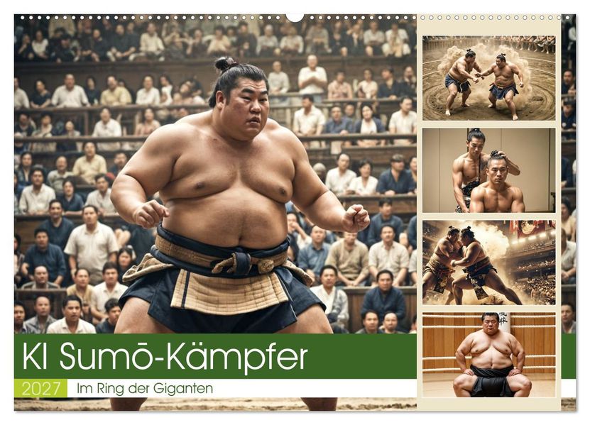 KI Sumo-Kämpfer Im Ring der Giganten (Wandkalender 2027 DIN A2 quer) CALVENDO Monatskalender