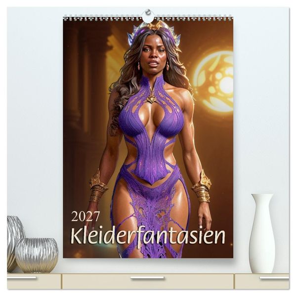 Kleiderfantasien (hochwertiger Premium Wandkalender 2027 DIN A2 hoch) Kunstdruck in Hochglanz