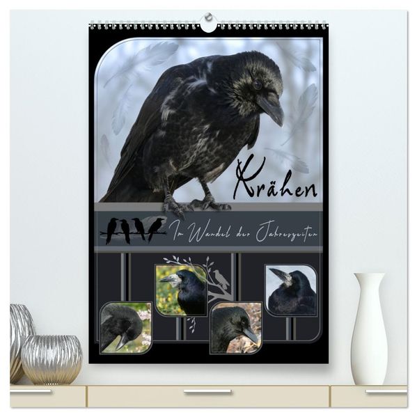 Krähen - Im Wandel der Jahreszeiten (hochwertiger Premium Wandkalender 2027 DIN A2 hoch) Kunstdruck in Hochglanz