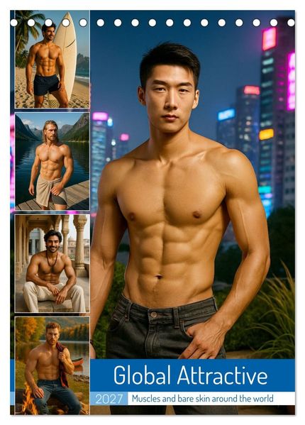 Global Attractive (Desk Calendar 2027 DIN A5 portrait) CALVENDO 12 Month DeskCalendar