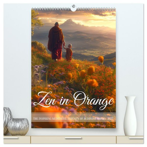 Zen in Orange (High Quality Premium Wall Calendar 2027 DIN A2 portrait)CALVENDO 12 Month Wall Calendar