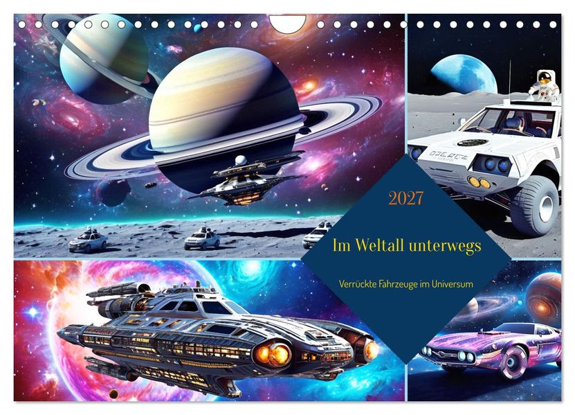 Im Weltall unterwegs - Verrückte Fahrzeuge im Universum (Wandkalender 2027 DIN A4 quer) CALVENDO Monatskalender