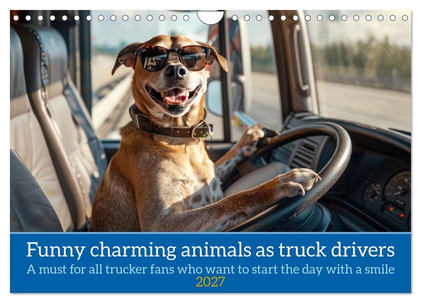 Funny charming animals as truck drivers (Wall Calendar 2027 DIN A4 landscape) CALVENDO 12 Month Wall Calendar