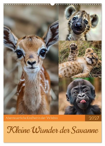 Kleine Wunder der Savanne (Wandkalender 2027 DIN A2 hoch) CALVENDO Monatskalender