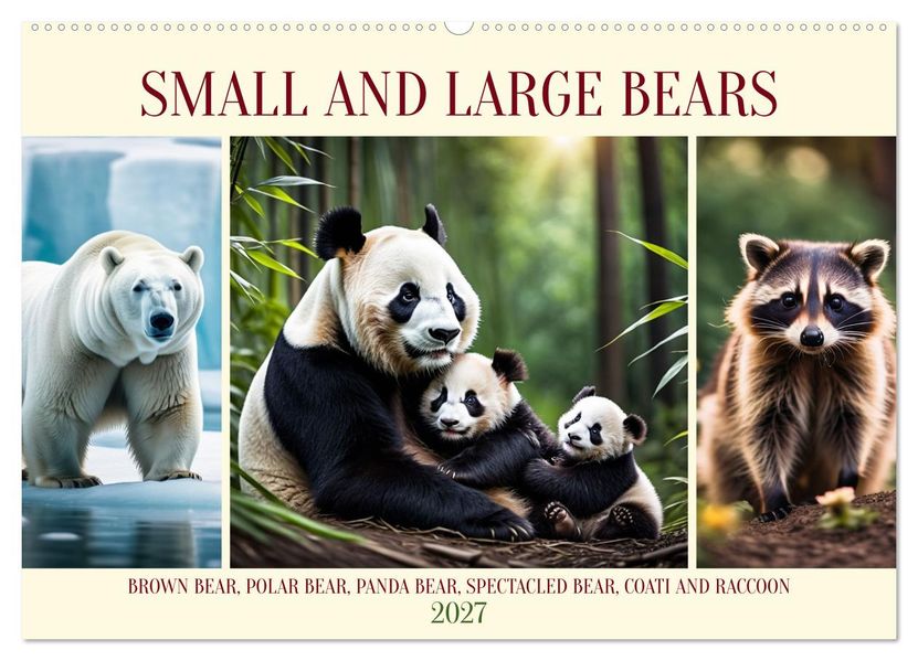 Small and large bears (Wall Calendar 2027 DIN A2 landscape) CALVENDO 12 Month Wall Calendar