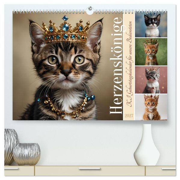 Herzenskönige - KI Geburtstagskalender für unsere Bediensteten (hochwertiger Premium Wandkalender 2027 DIN A2 quer) Kunstdruck in Hochglanz