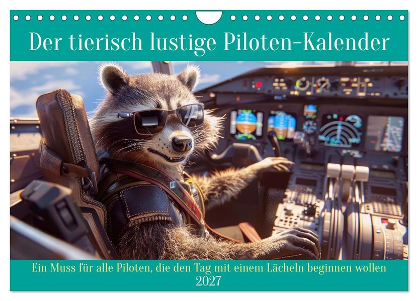 Der tierisch lustige Piloten-Kalender (Wandkalender 2027 DIN A4 quer) CALVENDO Monatskalender