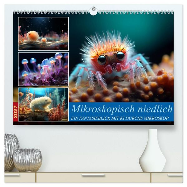 Mikroskopisch niedlich (hochwertiger Premium Wandkalender 2027 DIN A2 quer) Kunstdruck in Hochglanz