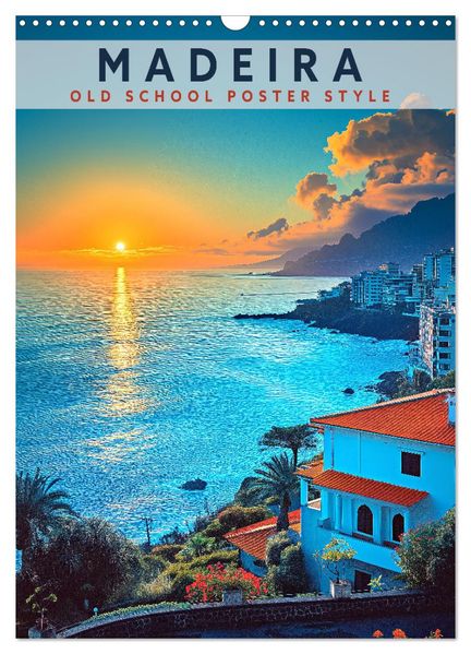 Madeira - Old School Poster Style (Wandkalender 2027 DIN A3 hoch) CALVENDO Monatskalender