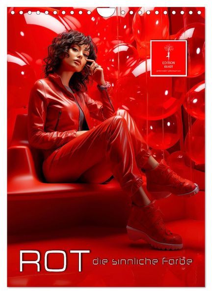 Rot die sinnliche Farbe (Wandkalender 2027 DIN A4 hoch) CALVENDO Monatskalender