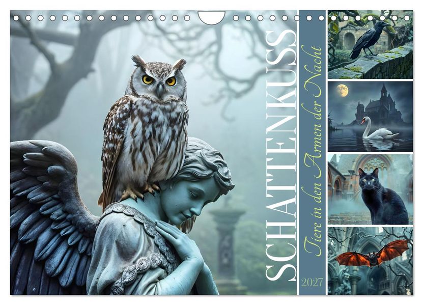 Schattenkuss - Tiere in den Armen der Nacht (Wandkalender 2027 DIN A4 quer) CALVENDO Monatskalender