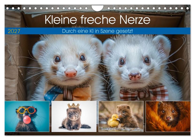 Kleine freche Nerze (Wandkalender 2027 DIN A4 quer) CALVENDO Monatskalender