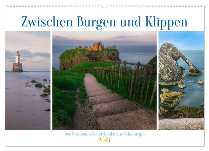 Zwischen Burgen und Klippen der Nordosten Schottlands ein Geheimtipp. (Wandkalender 2027 DIN A2 quer) CALVENDO Monatskalender