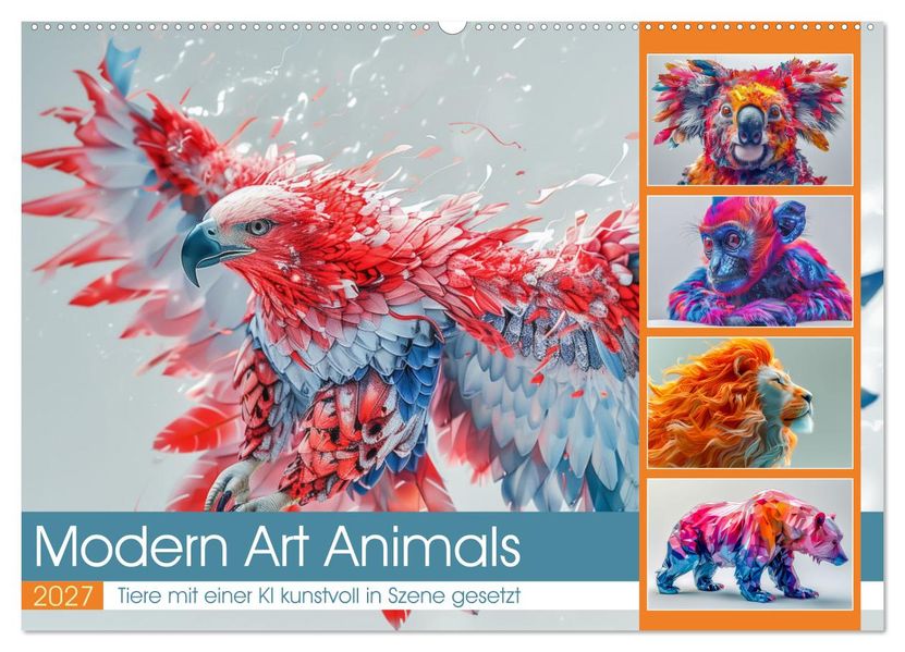 Modern Art Animals (Wandkalender 2027 DIN A2 quer) CALVENDO Monatskalender