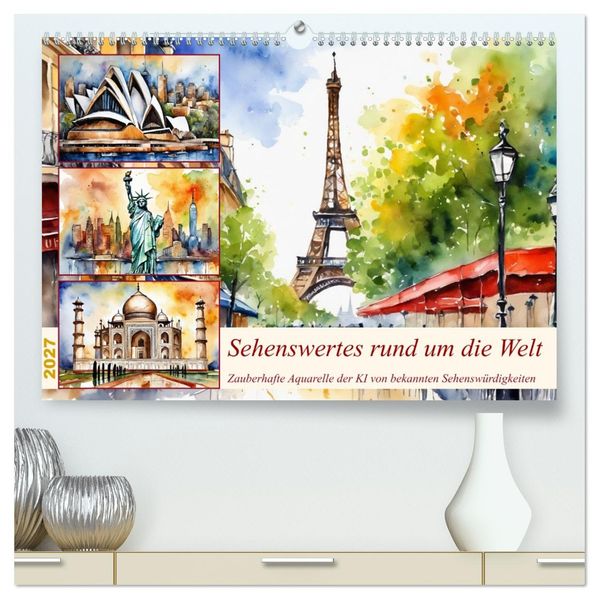 Sehenswertes rund um die Welt (hochwertiger Premium Wandkalender 2027 DIN A2 quer) Kunstdruck in Hochglanz