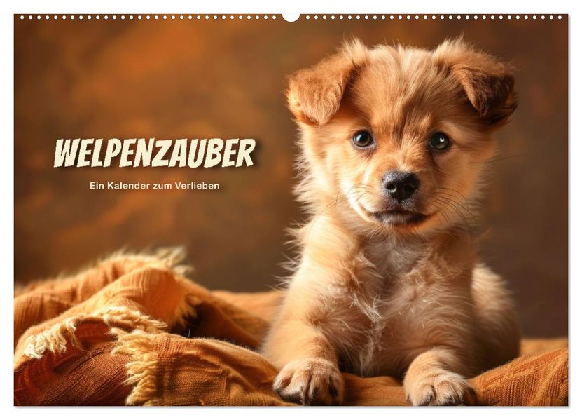Welpenzauber: Ein Kalender zum Verlieben (Wandkalender 2027 DIN A2 quer) CALVENDO Monatskalender