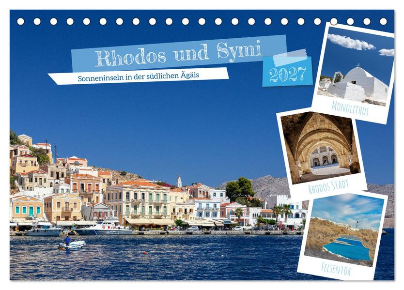 Rhodos und Symi (Tischkalender 2027 DIN A5 quer) CALVENDO Monatskalender