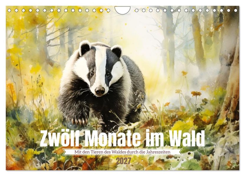 Zwölf Monate im Wald (Wandkalender 2027 DIN A4 quer) CALVENDO Monatskalender