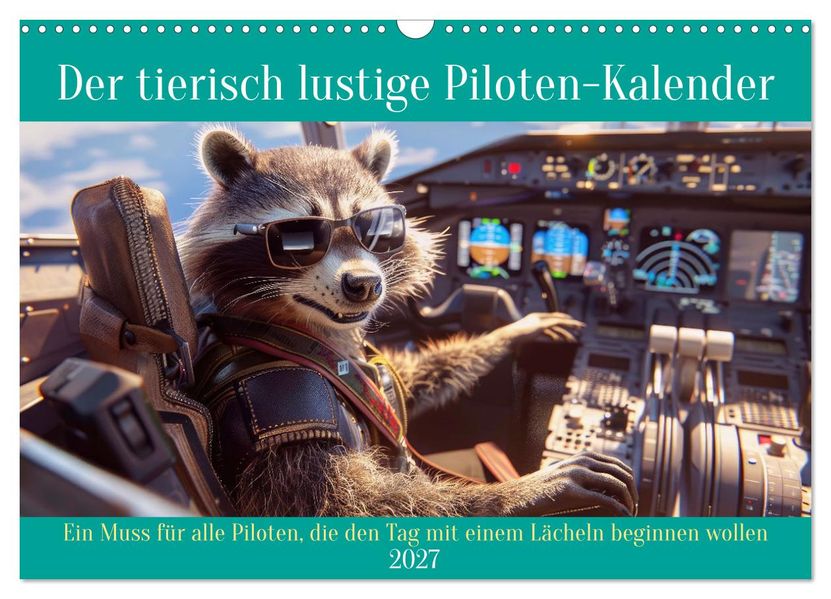Der tierisch lustige Piloten-Kalender (Wandkalender 2027 DIN A3 quer) CALVENDO Monatskalender