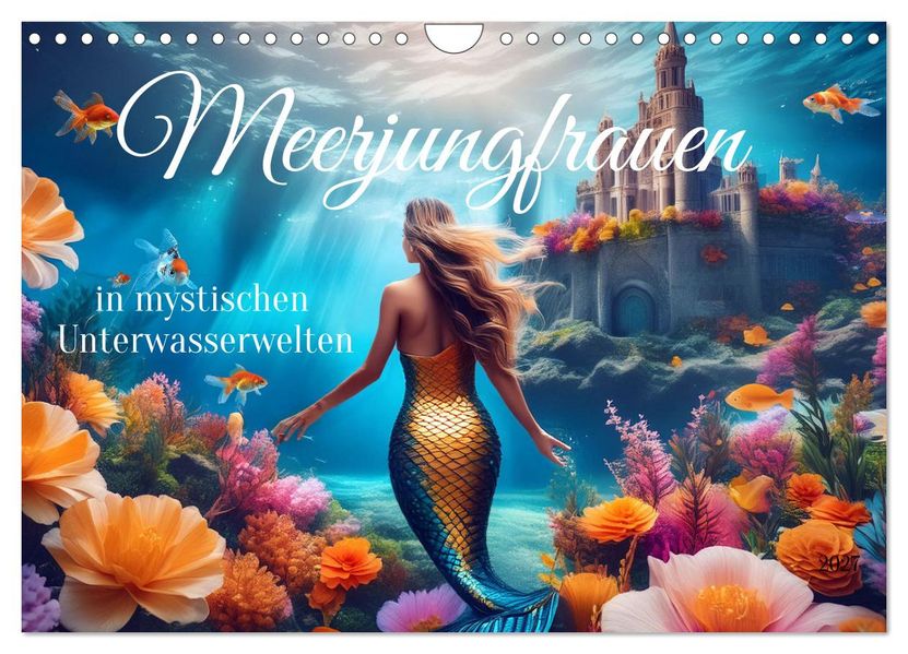 Meerjungfrauen in mystischen Unterwasserwelten (Wandkalender 2027 DIN A4 quer) CALVENDO Monatskalender