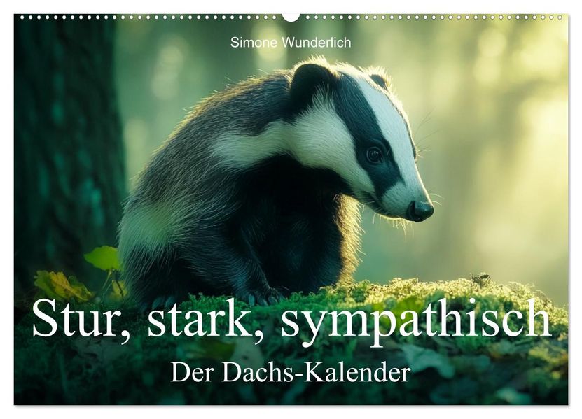 Stur stark sympathisch - Der Dachs - Kalender (Wandkalender 2027 DIN A2 quer) CALVENDO Monatskalender