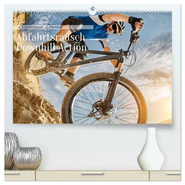 Abfahrtsrausch Downhill Aktion (hochwertiger Premium Wandkalender 2027 DIN A2 quer) Kunstdruck in Hochglanz