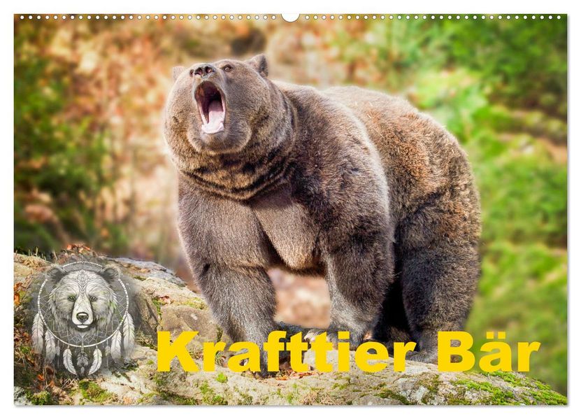 Krafttier Bär (Wandkalender 2027 DIN A2 quer) CALVENDO Monatskalender