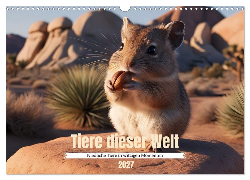 Tiere dieser Welt - Niedliche Tiere in witzigen Momenten (Wandkalender 2027 DIN A3 quer) CALVENDO Monatskalender