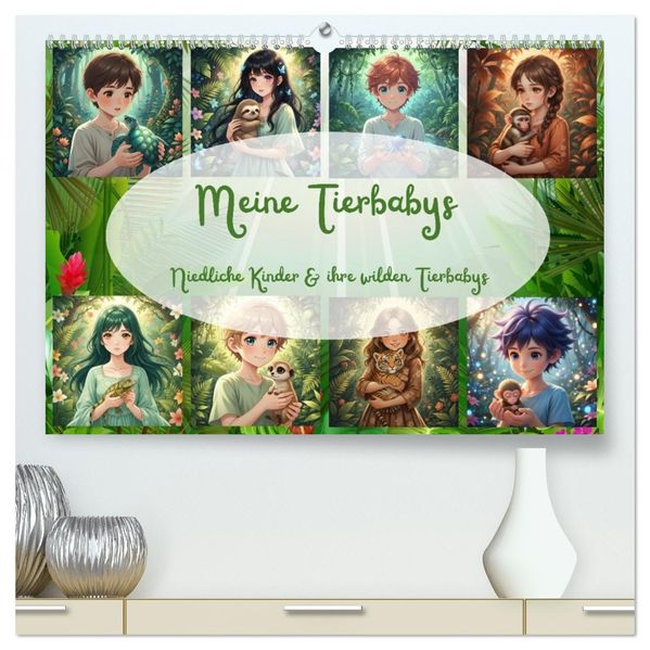 Meine Tierbabys (hochwertiger Premium Wandkalender 2027 DIN A2 quer) Kunstdruck in Hochglanz
