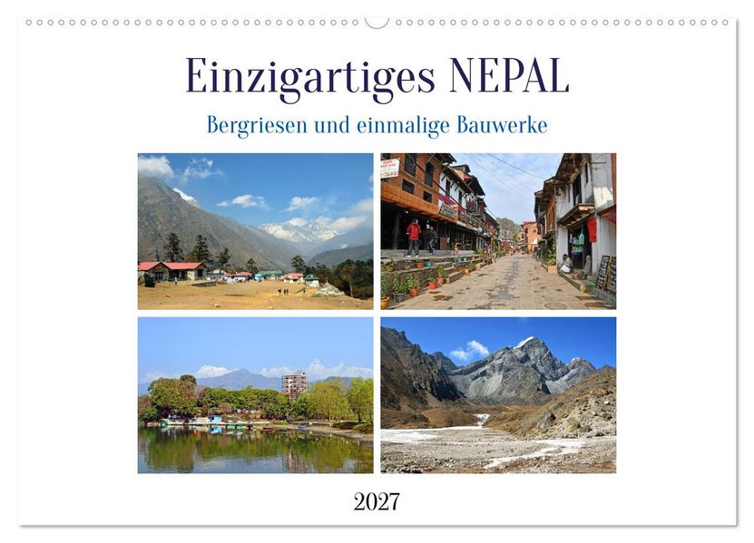 Einzigartiges NEPAL (Wandkalender 2027 DIN A2 quer) CALVENDO Monatskalender