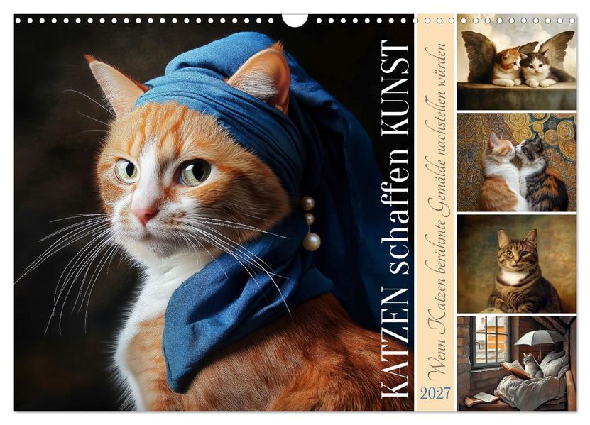 Katzen schaffen Kunst (Wandkalender 2027 DIN A3 quer) CALVENDO Monatskalender