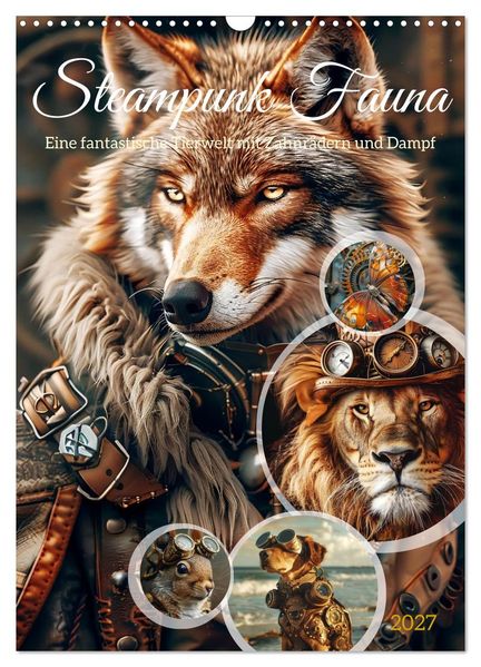 Steampunk Fauna (Wandkalender 2027 DIN A3 hoch) CALVENDO Monatskalender