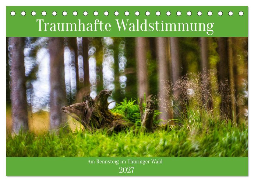 Traumhafte Waldstimmung am Rennsteig im Thüringer Wald (Tischkalender 2027 DIN A5 quer) CALVENDO Monatskalender