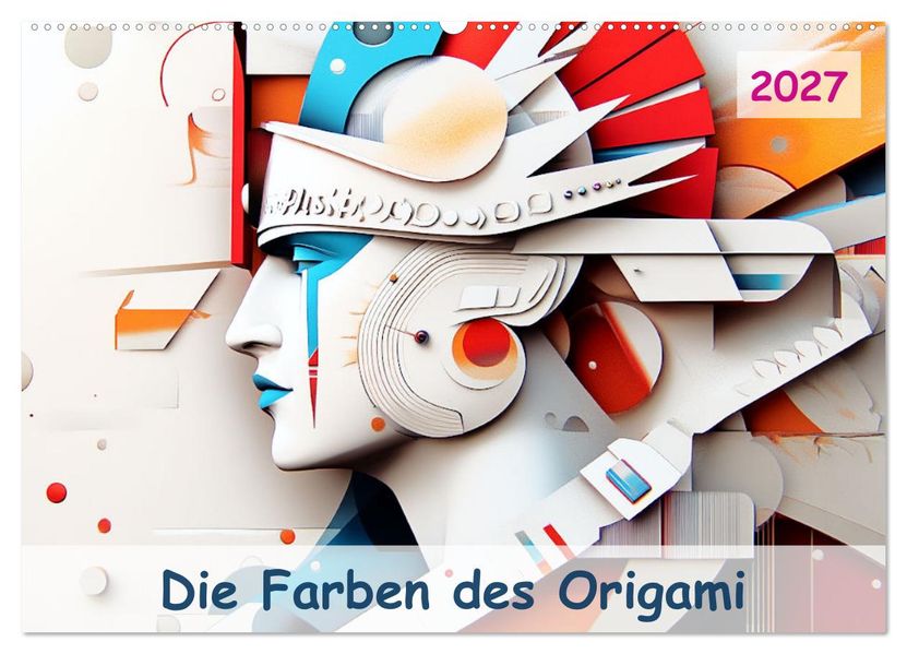 Die Farben des Origami (Wandkalender 2027 DIN A2 quer) CALVENDO Monatskalender