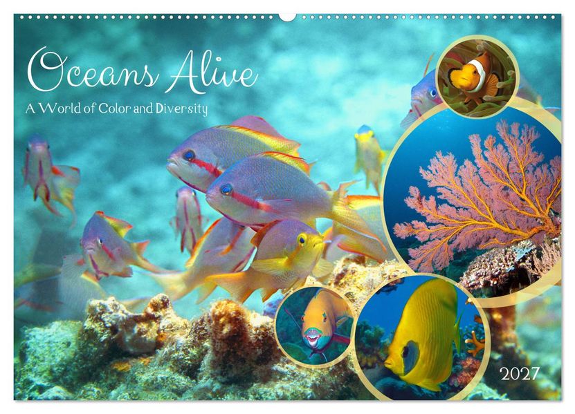 Oceans Alive - A World of Color and Diversity (Wall Calendar 2027 DIN A2 landscape) CALVENDO 12 Month Wall Calendar