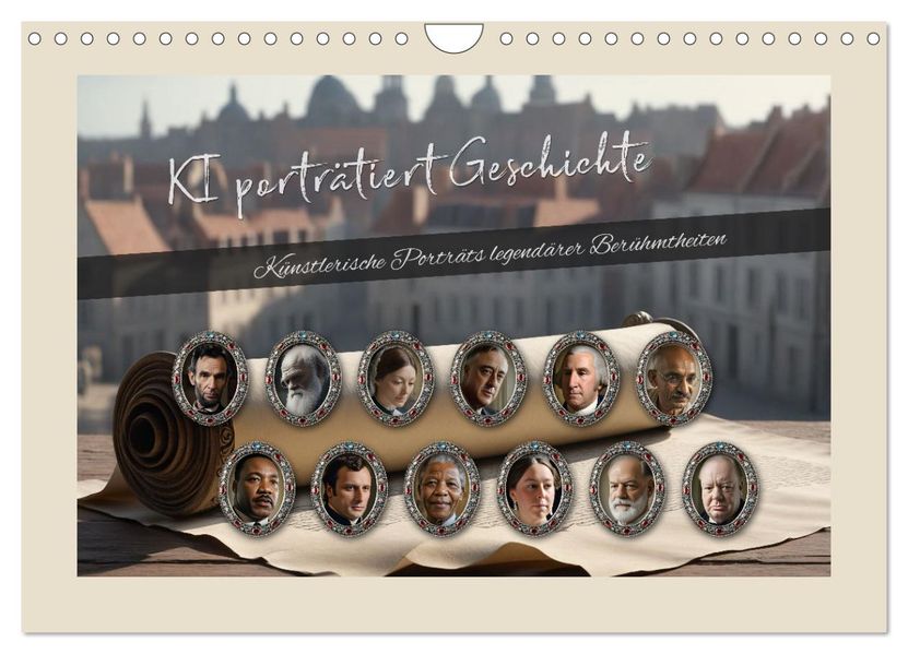 KI porträtiert Geschichte (Wandkalender 2027 DIN A4 quer) CALVENDO Monatskalender