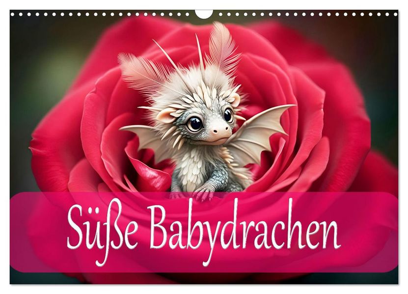 Süße Babydrachen (Wandkalender 2027 DIN A3 quer) CALVENDO Monatskalender