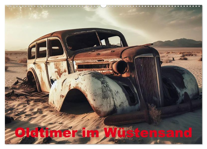 Oldtimer im Wüstensand (Wandkalender 2027 DIN A2 quer) CALVENDO Monatskalender