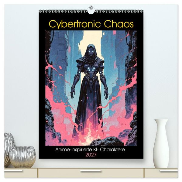 Cybertronic Chaos: Anime-inspirierte KI- Charaktere (hochwertiger Premium Wandkalender 2027 DIN A2 hoch) Kunstdruck in Hochglanz