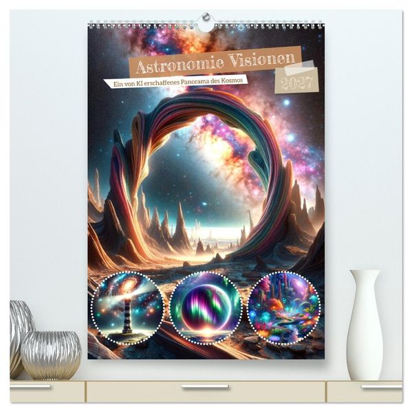 Astronomie Visionen - Ein von KI erschaffenes Panorama des Kosmos (hochwertiger Premium Wandkalender 2027 DIN A2 hoch) Kunstdruck in Hochglanz