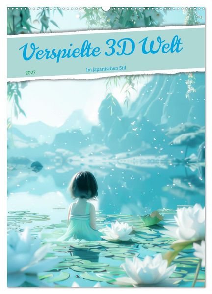 Verspielte 3D Welt - Im japanischen Stil (Wandkalender 2027 DIN A2 hoch) CALVENDO Monatskalender
