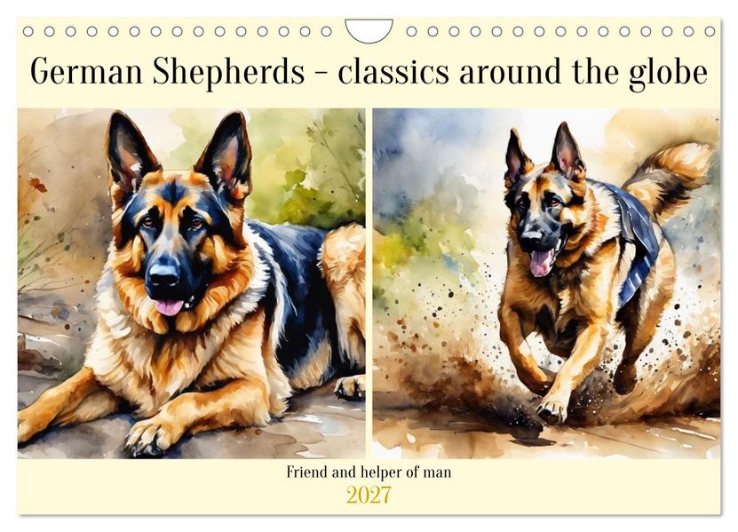 German Shepherds - classics around the globe (Wall Calendar 2027 DIN A4 landscape) CALVENDO 12 Month Wall Calendar
