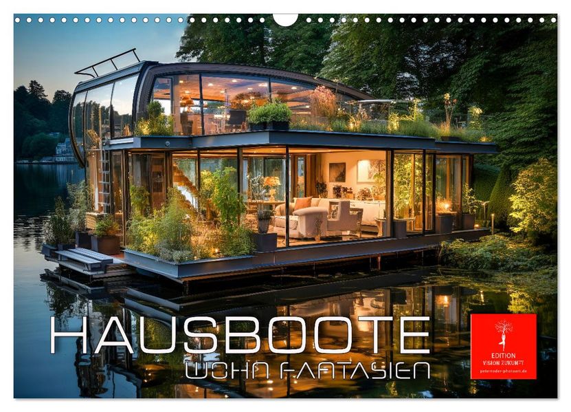 Hausboote Wohn Fantasien (Wandkalender 2027 DIN A3 quer) CALVENDO Monatskalender