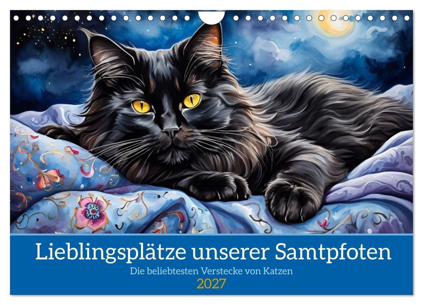 Lieblingsplätze unserer Samtpfoten (Wandkalender 2027 DIN A4 quer) CALVENDO Monatskalender