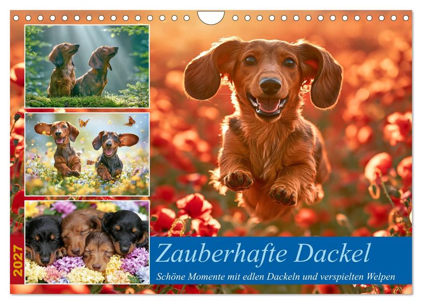 Zauberhafte Dackel (Wandkalender 2027 DIN A4 quer) CALVENDO Monatskalender