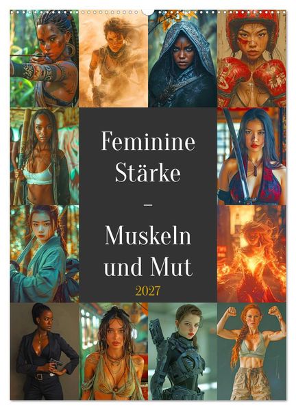 Feminine Stärke - Muskeln und Mut (Wandkalender 2027 DIN A2 hoch) CALVENDO Monatskalender